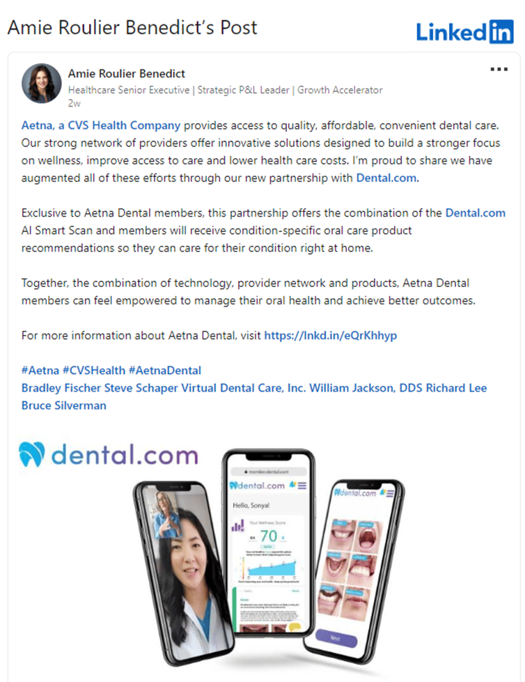 Partners with Aetna® to Bring Advanced Teledentistry and